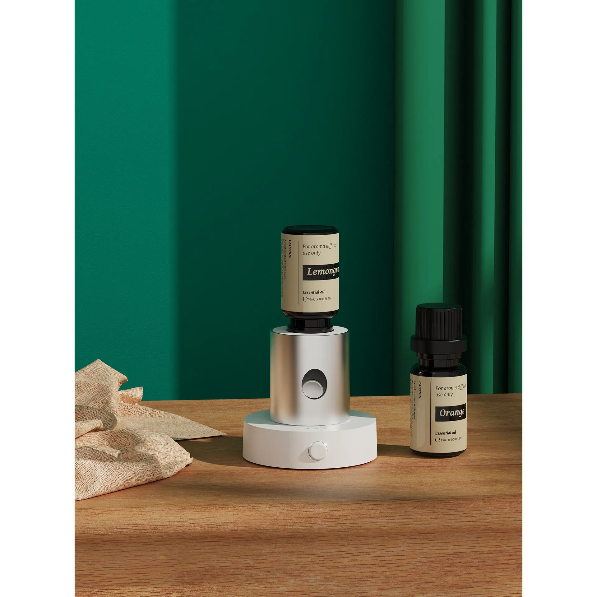 3-in-1 Compact Wireless Rechargeable Mini Aromatherapy Diffuser - 7x7x9 cm, Automatic, Waterless Essential Oil Compatible, Quiet, Lightweight, Energy Efficient, Portable Aroma Spray Desktop Humidifier for Home, Office, Improves Mood