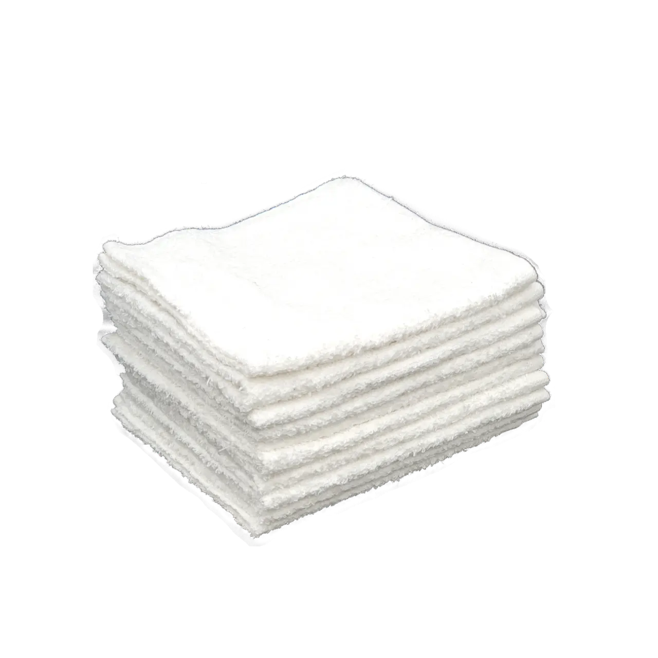 Cotton Terry Car Wash Towels - Hand-Use, Steel-Frame Compatible, Soft White, Multi-Purpose Cleaning 10-Pack