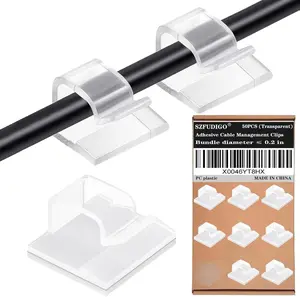 Cable Clips，50PCS Electrical Cord Management Adhesive Cable Wire Clip Wire Clips Wall，Used for Cars, Offices, and Homes Cable Clips Cord Organizer (Transparent)