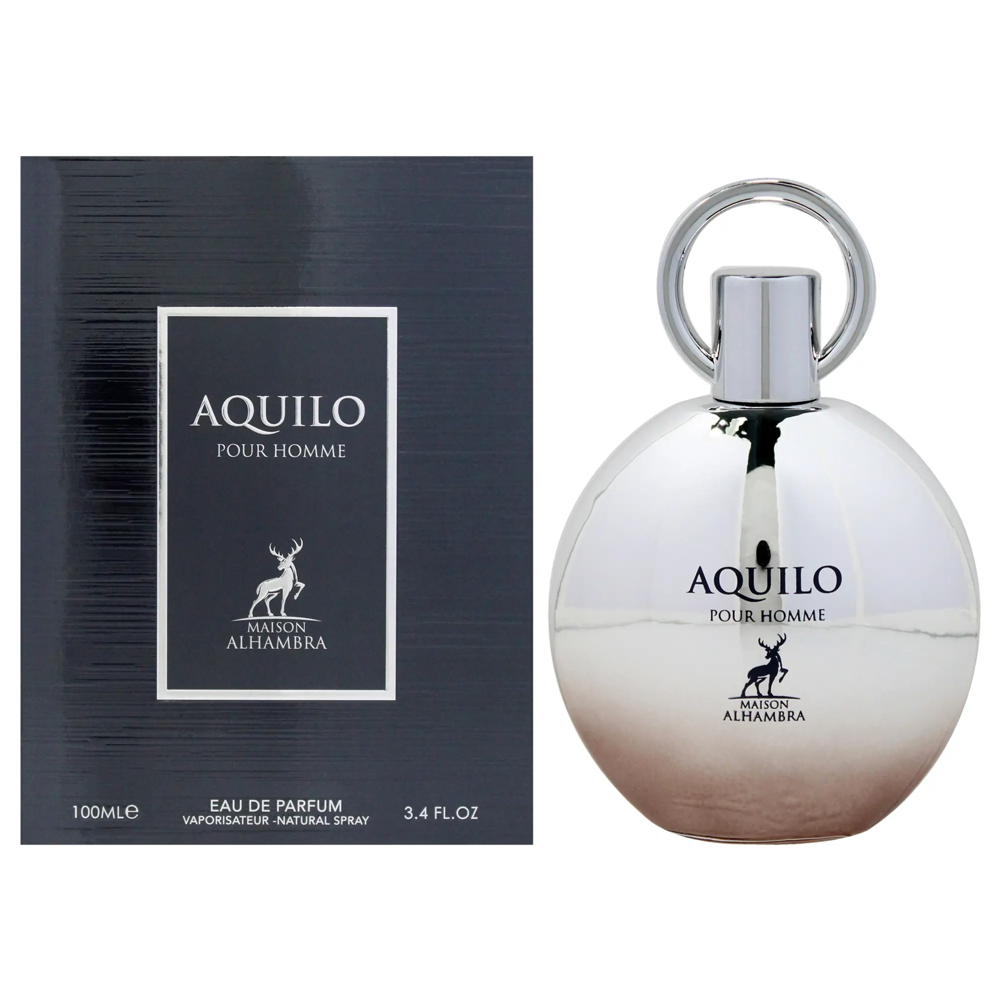 Aquilio by Maison Alhambra Men's 3.4 oz (100 ml) EDP Natural Spray Perfume, 100 Ml Perfume
