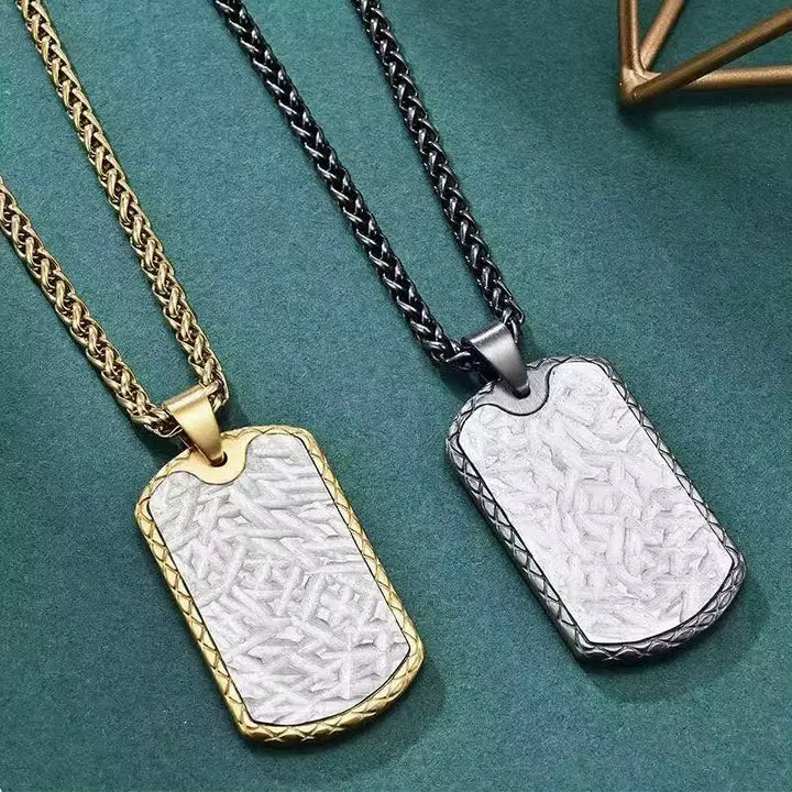 The Hammered Steel Dog Tag