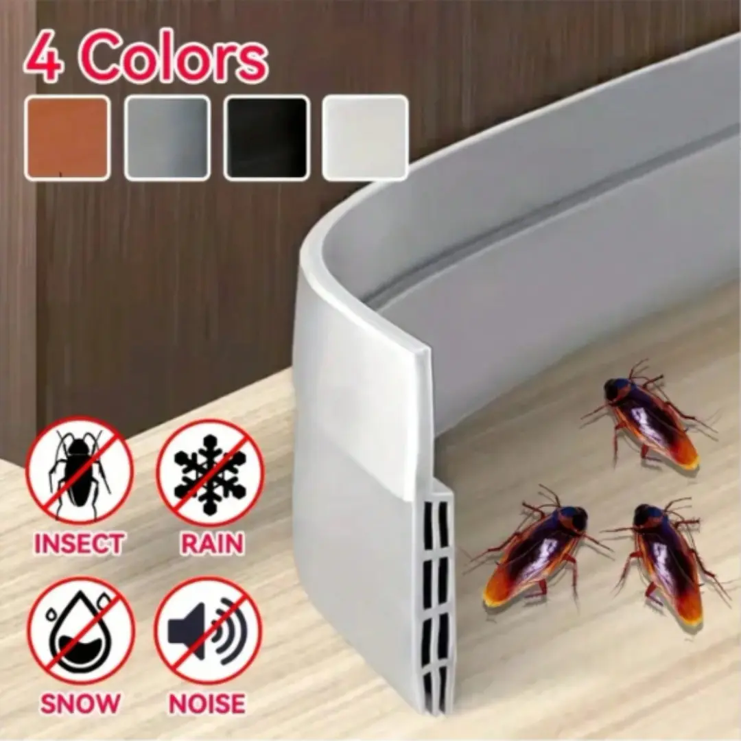 Silicone Door Stopper Roll, Waterproof Sealing Strip, Draft Stopper, Universal Bottom Board for Interior and Exterior Doors, Garage Window Soundproof Dust Block, Door Sweep For Bottom Of Door, Garage Door Threshold Seal