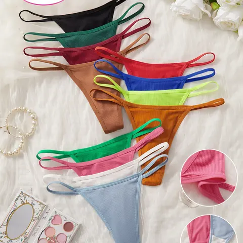 12pcs Women's Elegant Seamless Smooth Low-Waist Thongs, Seamfree Panties, Soft Comfy Knicker, Comfortable Breathable Sweat-Absorbing Fabric, Ideal for Everyday Wear, Ideal Gifts