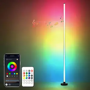 RGBIC LED Corner Floor Lamp – Minimalist Style with App & Remote Control, Stepless Dimming, Timer & Music Sync Modes, Ideal for Living Rooms, Bedrooms, Game Rooms & Party Decor