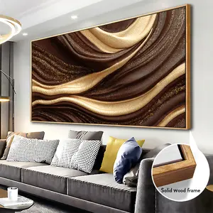 A wooden frame - Modern abstract painting, large-sized canvas printing poster art -1.5 inches thick - Wall mounted for decoration in living rooms, offices, dining rooms, and bedrooms - Local warehouse