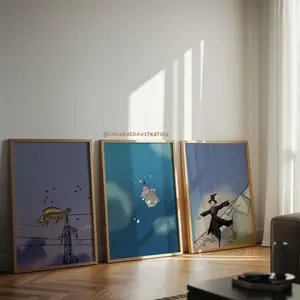 Studio Ghibli Movie Poster Set | Totoro, Howl's Moving Castle, Spirited Away