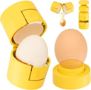 2 in 1 Egg Shell Opener, Hard Boiled Egg Peeler Cracker with Piercer, Cute Egg Separator for Raw Eggs, Home Kitchen Gadgets Tool
