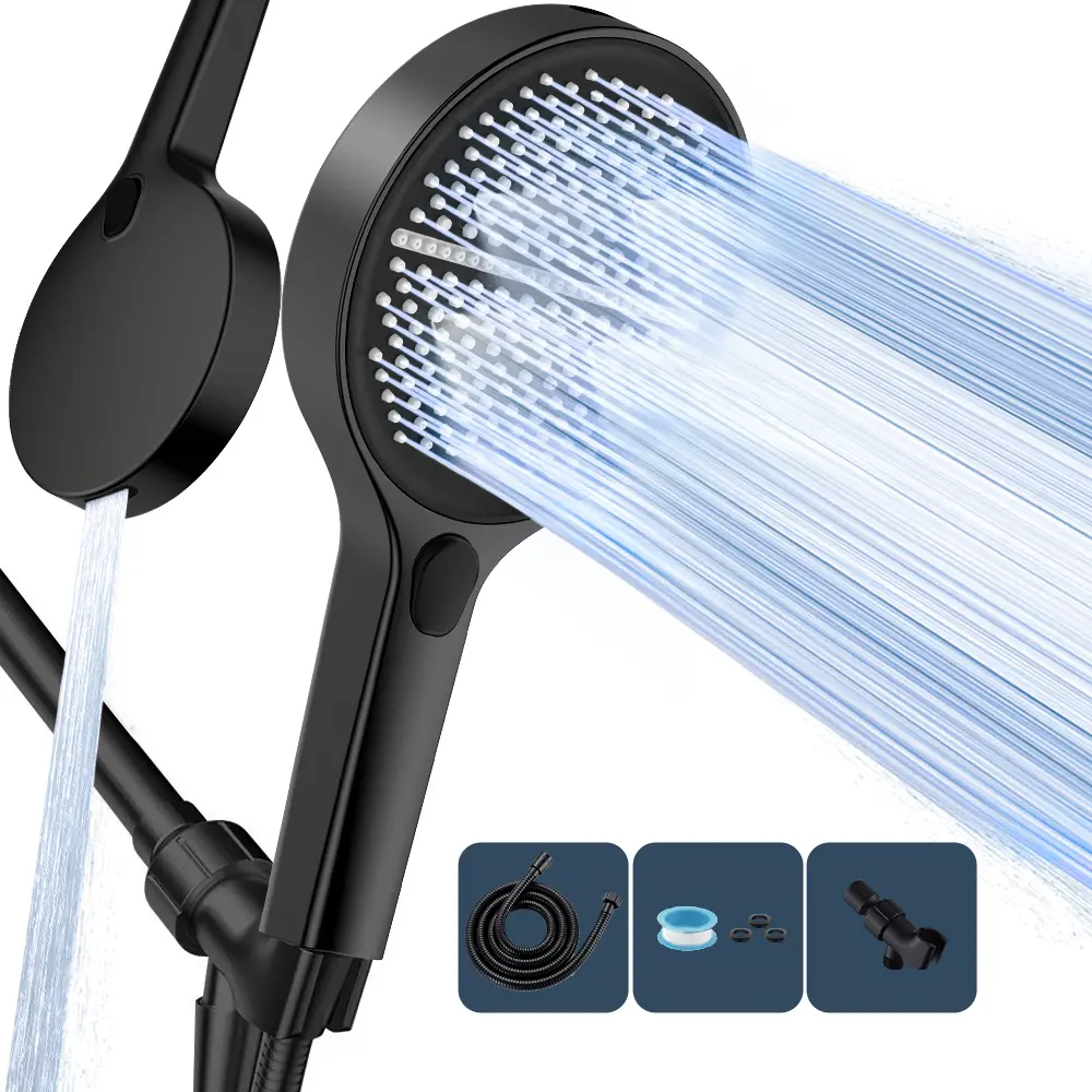BOZIWA Handheld Shower Head Set,Shower Head Hose&Bracket,Shower Head Set With 1.5m Hose,Bathroom Shower Equipment