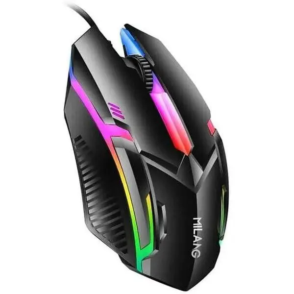 1pc Ergonomic E-Sports Gaming Mouse - Rainbow Gradient Breathing Atmosphere Light, Anti-Slip Roller, Plug-and-Play - Compatible with Desktop Computers, Laptops (Ideal for Computer Gaming Accessories)