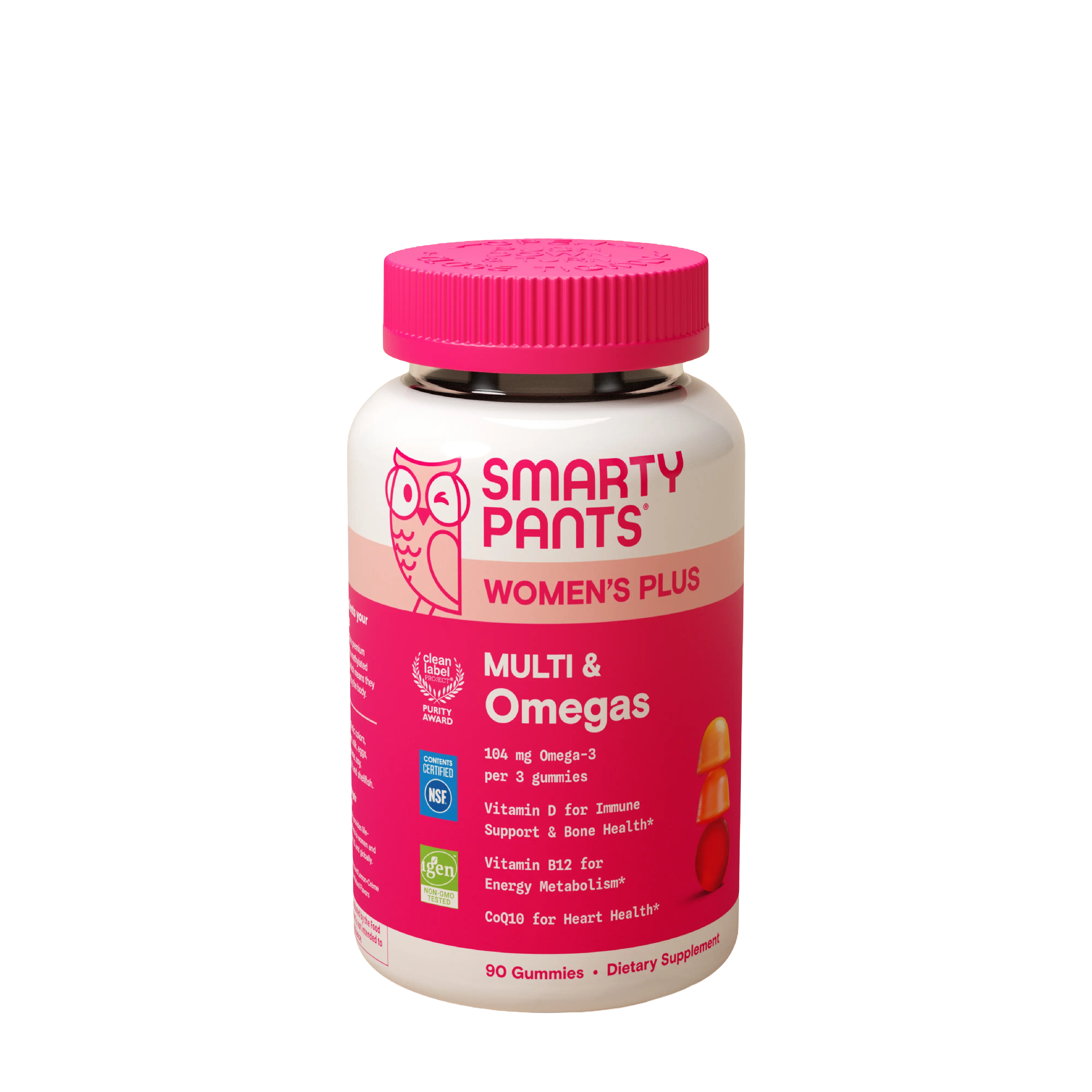 SmartyPants Women’s Plus Multi & Omegas 90 Gummies with Vitamin C D3 B12 A Biotin Folate Omega-3s for Nutrient Support & Bone Health Dietary Supplement