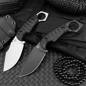 2 Different Types of Fixed-Blade Knives with Sheaths: 5Cr13Mov Blade and Nylon Fiber Handle Outdoor EDC, Camping, and Hiking Tool