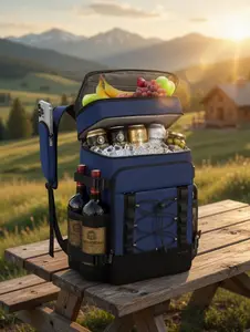 40 Can Leakproof Cooler Backpack, Insulated Backpack Cooler with Dual Compartments for Beach, Camping, Picnic, Travel, Hiking, BBQ & Outdoor Adventures
