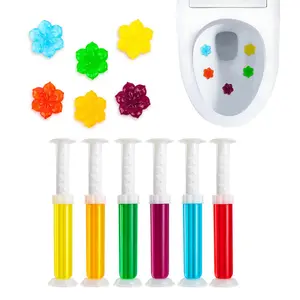 Toilet Gel Stamp, 6Pcs/72 Count Flower Fragrance Bathroom Deodorizer Bowl Cleaner Toilet Refills