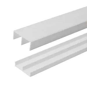 3 Ft. Long White Plastic Sliding Door Track Set for 1/2" Thick Panels (Pack of 1) by Outwater Plastics
