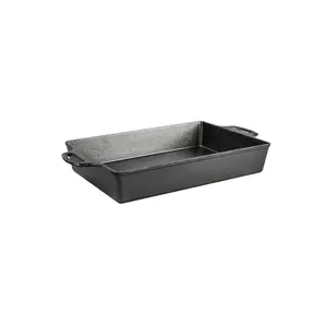 212 MAIN 13x9 in. Cast Iron Casserole Pan - Black Nonstick Bakeware, 0.21 Gal Capacity, Oven-Safe Kitchen Cookware