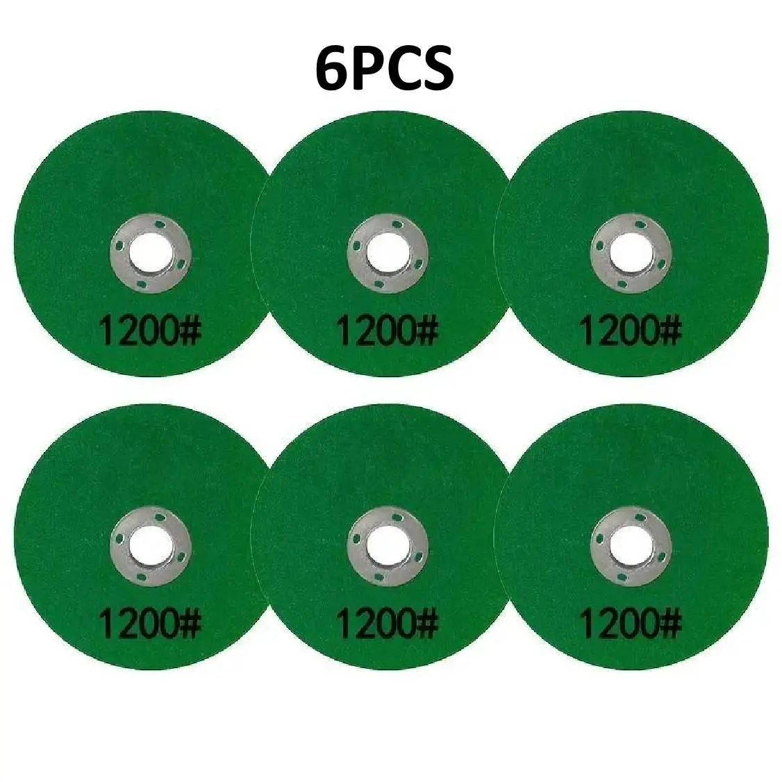 6PCS 1200 Grit Green Abrasive Discs Grinding Wheels for Angle Grinders – Ideal for Polishing, Rust Removal & Surface Finishing, High-Performance Durable Material, Fits Standard Grinders, Perfect for Metal, Wood & Stone, Essential Workshop Supply
