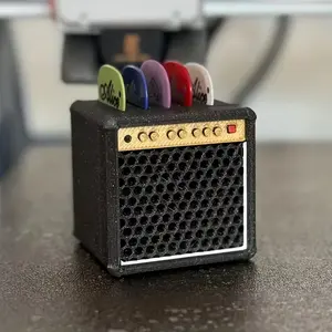 Guitar Pick Holder with Random Five Color Picks, Vintage Speaker Guitar Pick Holder, Portable Guitar Pick Holder, Gift for Guitar Lovers, Accessory