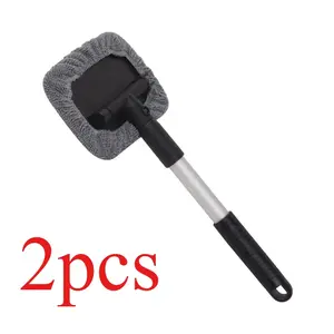 2pcs Car Front Windshield Cleaning Brush, Car Window Dusting Duster, Interior Defogging and Mist Wiping Brush, Car Cleaning Tool