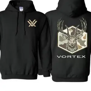 Vortex Deer Pattern Hoodie Camouflage Deer Head Hunting Sweatshirt for Men & Women Outdoor Wildlife Pullover Comfortable & Stylish Everyday Wear