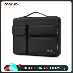 MOSISO 360-Degree Protective Laptop Sleeve - 13-17.3in Slim & Lightweight Waterproof Bag, Soft Inner Foam Padding, 2 Raised Pockets, 1 Flapover Pocket, Side Open Handle, Compatible with MacBook Air/Pro Dell XPS HP Lenovo ASUS, Office School Travel Bag