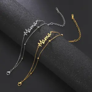 Mom letter double bracelet MAMA pendant multi-layer bead bracelet Mother's Day holiday gift anniversary gift birthday gift