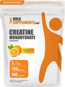 BulkSupplements.com Creatine Monohydrate Powder - Creatine Supplement, Micronized Creatine, Creatine Powder - Orange Smash, 5g (5000mg) per Servings, 700g (1.5 lbs) (Pack of 1)