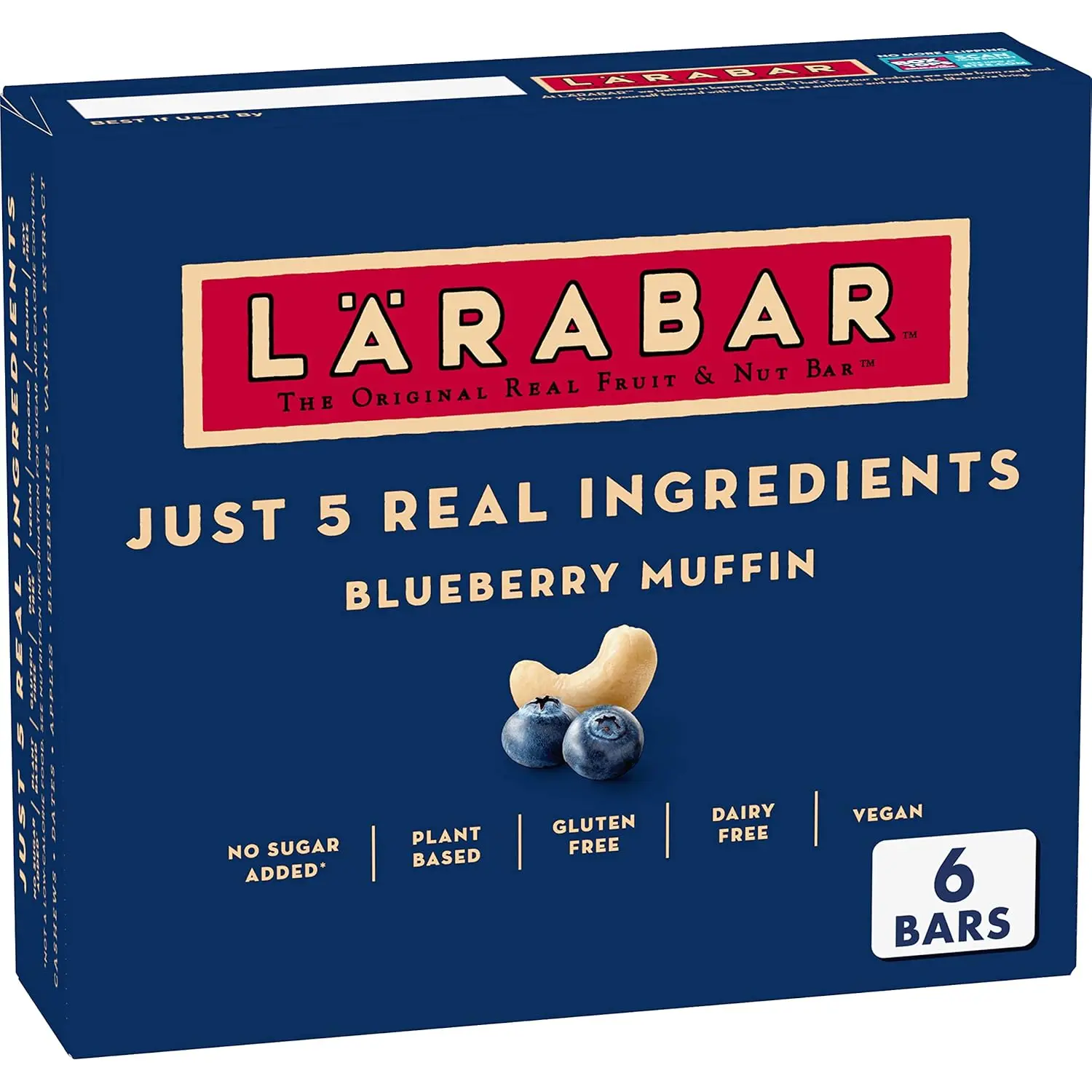 Larabar Blueberry Muffin, Gluten Free Vegan Fruit & Nut Bars, 6 ct