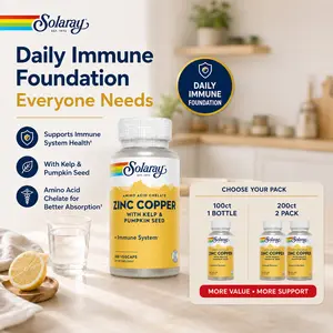 Solaray Zinc Copper VegCaps — 50mg Zinc + Copper + Iodine — Daily Immune Stack
