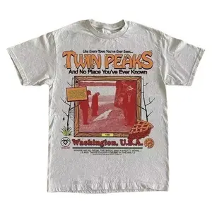 Twin Peaks 90s Retro Style White Short Sleeve Unisex T shirt Vtg S-5XL, Graphic tees, Streetwear, Men gifts, Short sleeve, cotton, Top, Menswear