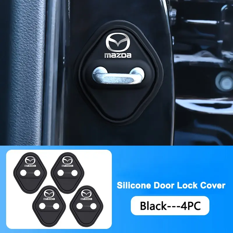 4pcs Car Door Lock Buckle Silicone Protective Cover, Interior Car Accessories, Auto Accessories, Fits Mazda 2 3 5 6 Axela Cx4 Cx5 Cx8 Cx-3 Cx3 Cx9 Cx7 Atenza Demio Cx30 Ms
