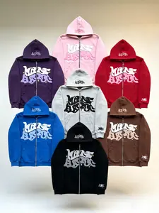 Y2K Retro Star And Letter Printed Full zipper Hoodies，Spring Autumn Harajuku Women And Men Fashion Hip Hop Long Sleeve Hooded ，Avant-Garde - Street Casual Spring/Fall Loose Zipper Pocket Patched，Autumn and Winter Gothic Coat preppy style Pullover