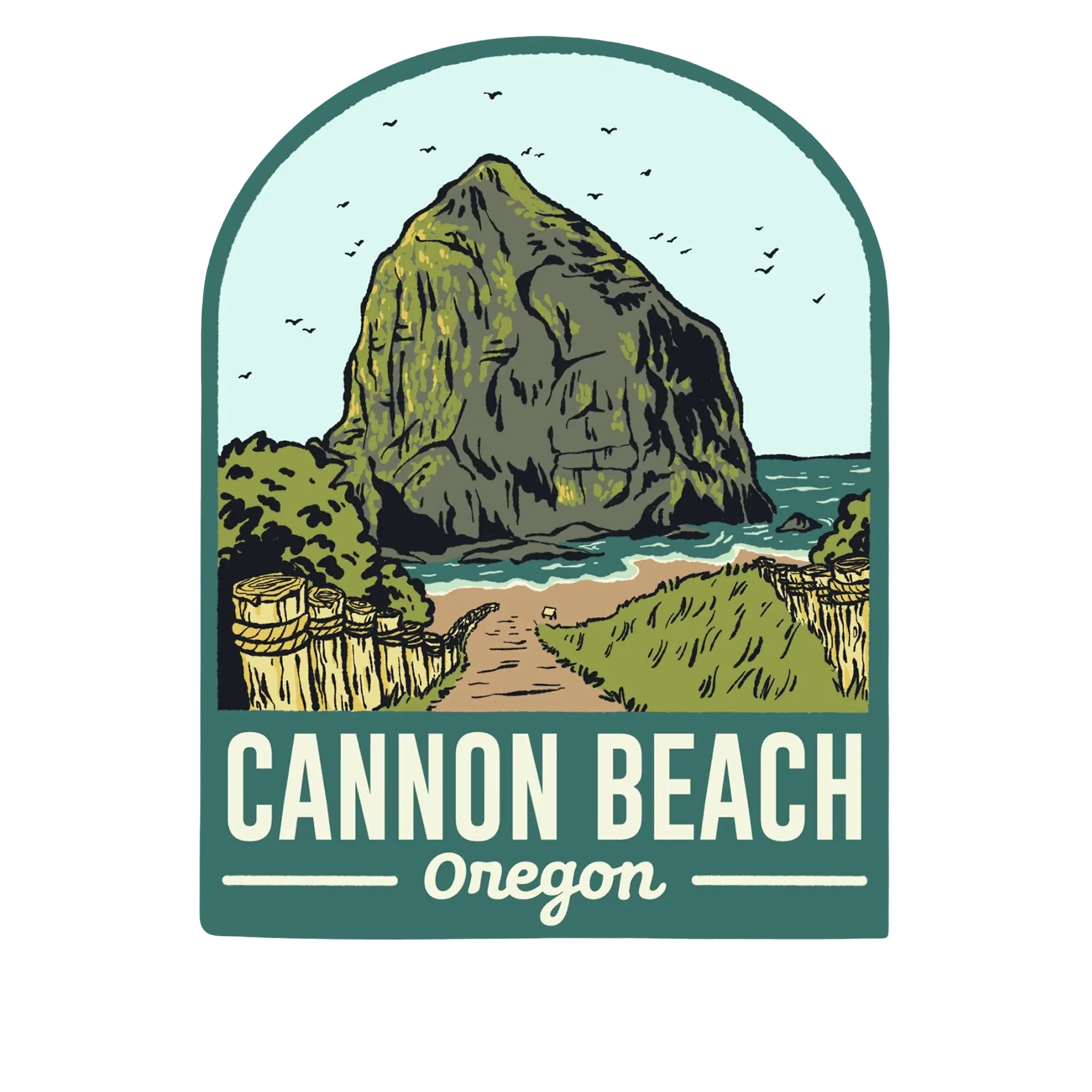 Cannon Beach Oregon Arch Sticker