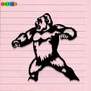 1pc Avant - Garde Gorilla Metal Wall Art, Avant - Garde Gorilla Statue Mural, Iron Craft, Perfect for Living Room, Garden, Zoo Corner Decor, Intricate Craftsmanship, Silhouette Wall Decor, Christmas Decor, Ideal Gift for Trend Seekers