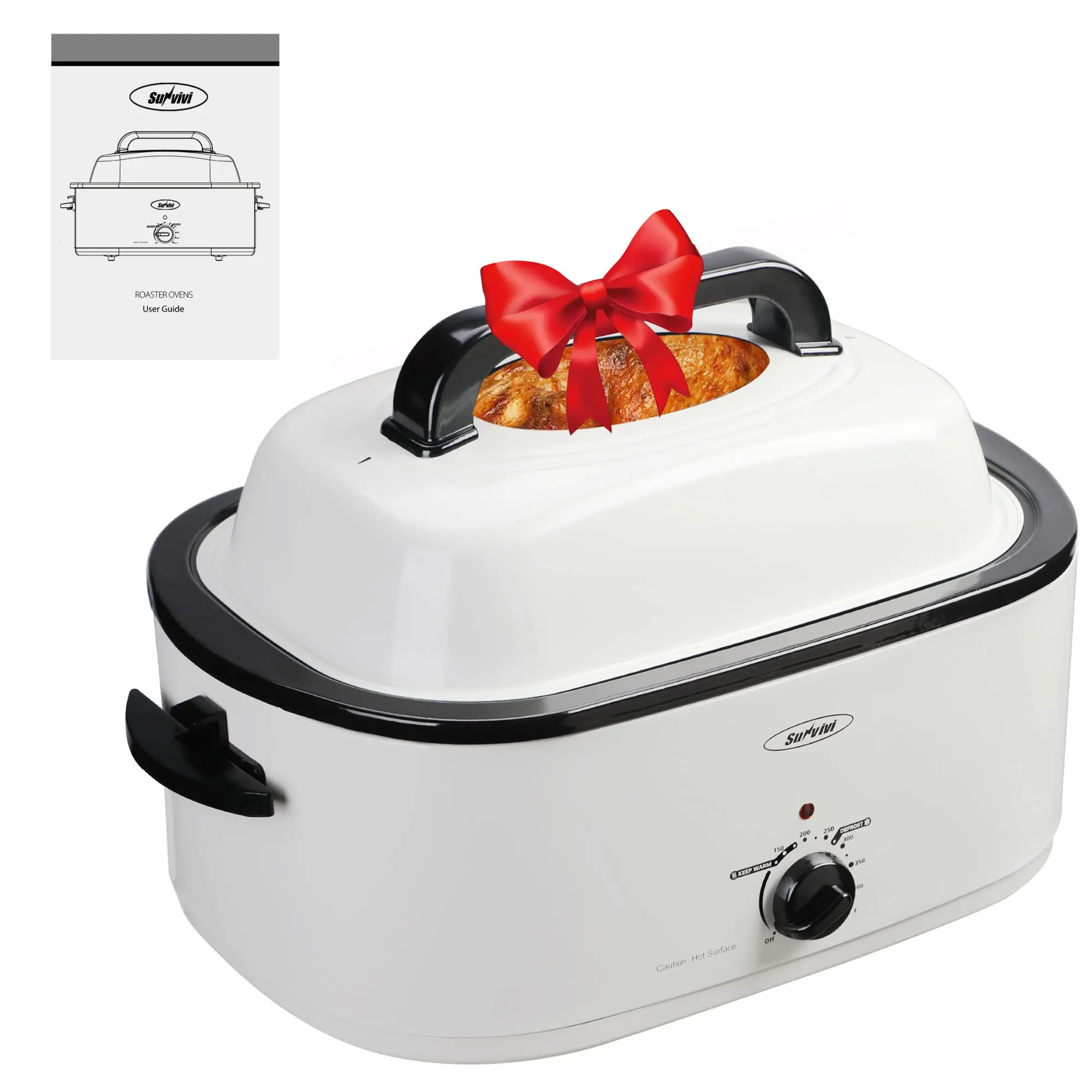 Sunvivi 20-Quart Electric  Roaster Oven with Viewing Lid, Turkey Roaster with Unique Defrost & Warm Function, Large Variable Temperature Roaster with Removable Pan & Rack Easy To Clean Kitchen Appliance