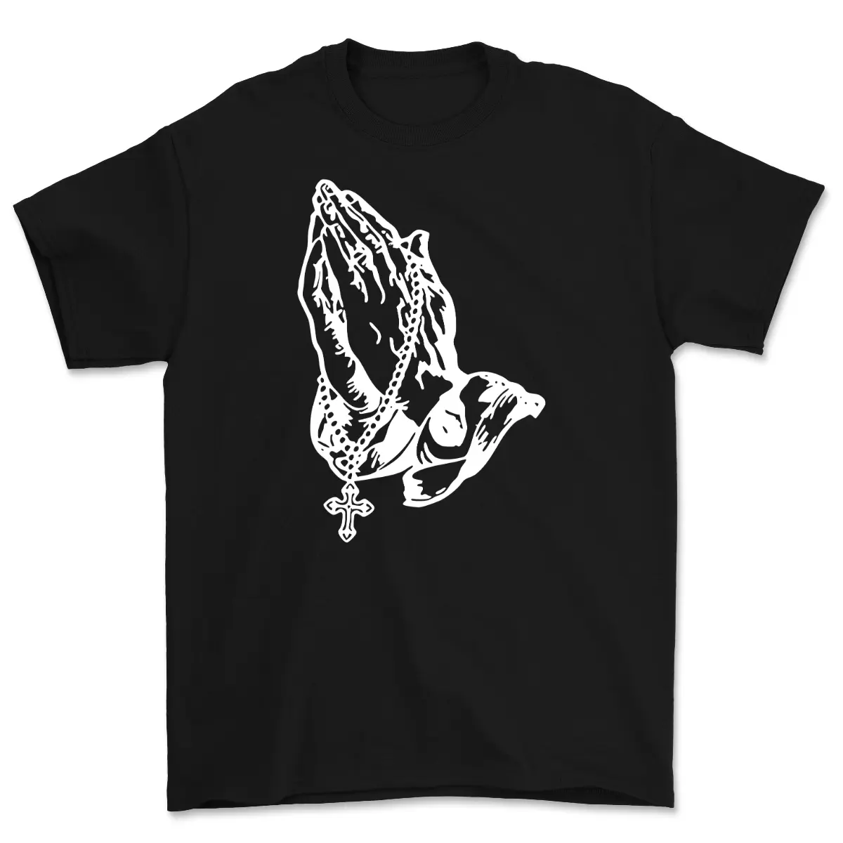Praying Hands T-Shirt – Inspirational Prayer Graphic Tee, Faith-Based Unisex Shirt for Men & Women, Menswear Tops