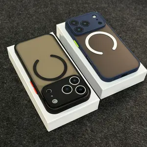 New Luxury Translucent Matte Magnetic Protective Phone Case Compatible with iPhone 17 Pro Max Air 16 15 14 13 12 11 Pro Max Plus Men Women Lens Protection Magnetic Wireless Charging 17 ProMax Cases Soft Bumper Hard Shockproof Back Cover