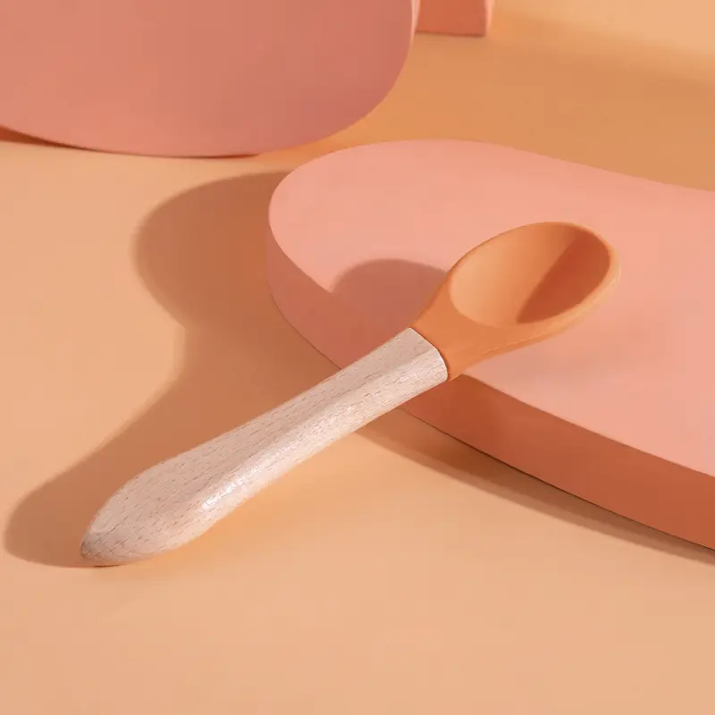 Orange (silicone spoon with wooden handle)