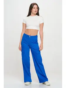 Abby - Super Stretchy Jeans Spandex Cargo Casual cuffed jeans flood jeans baggy jeans curvy high water jeans boots Wide Leg Denim Cotton Style Trouser