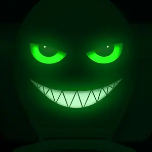 1PC evil grinning smile, luminous Glow in the Dark Decorative Wall Sticker, suitable for home decoration, outdoor decoration, glass decoration, etc., to add fun to life Self-adhesive removable sticker, Decorative Decal