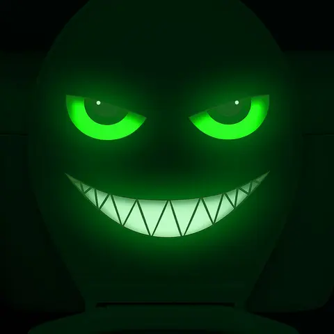 1PC evil grinning smile, luminous Glow in the Dark, suitable for home decoration, outdoor decoration, glass decoration, etc., to add fun to life Self-adhesive removable sticker, Decorative Decal, Decorative Stickers