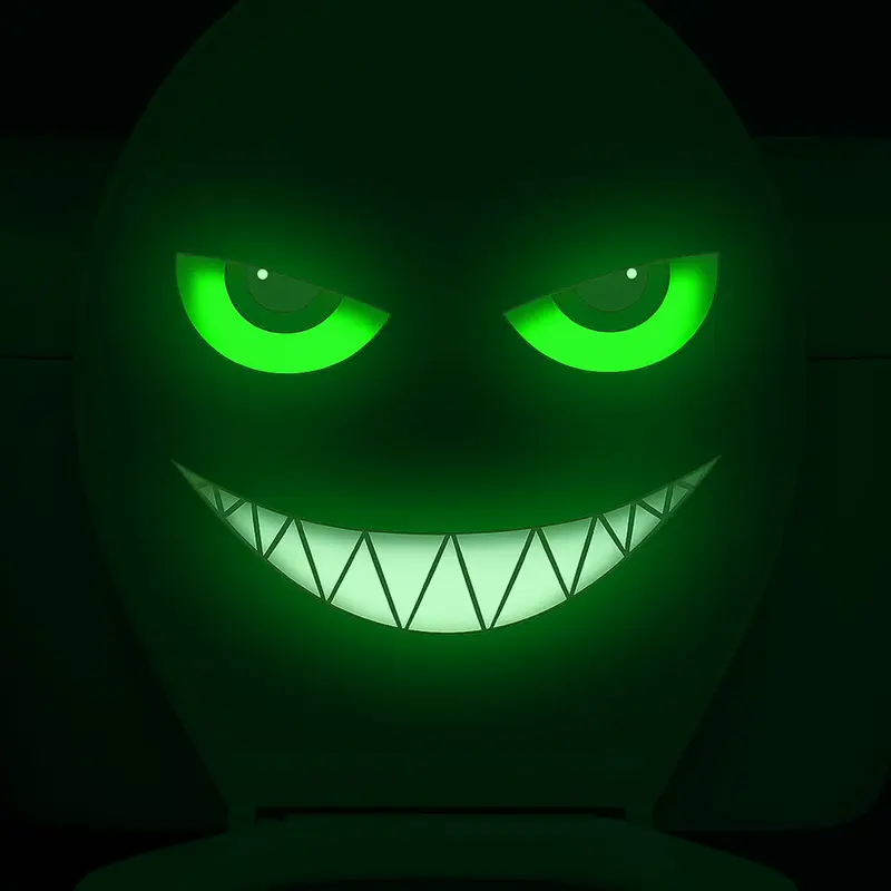 1PC evil grinning smile, luminous Glow in the Dark, suitable for home decoration, outdoor decoration, glass decoration, etc., to add fun to life Self-adhesive removable sticker, Decorative Decal, Decorative Stickers