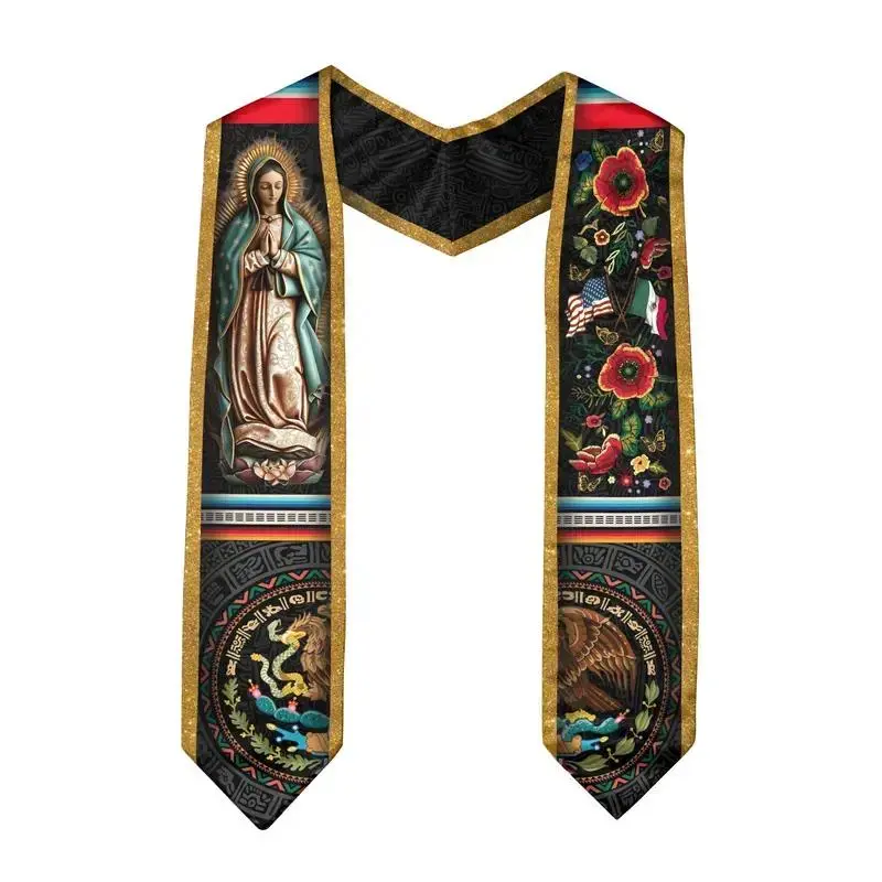 EastJia Made in USA 2026 Mexico Graduation V-Shape Sash - Unisex Polyester Sash with Mexico Flag Art Print, Reusable Washable, for International Students' Graduation Ceremonies & Gifts, Graduation Sash