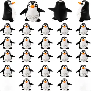 25 Pieces Miniature Penguin Figurines, Mini Resin Penguin, Penguin for Fairy Garden, Micro Landscape, Winter and Christmas Decorations