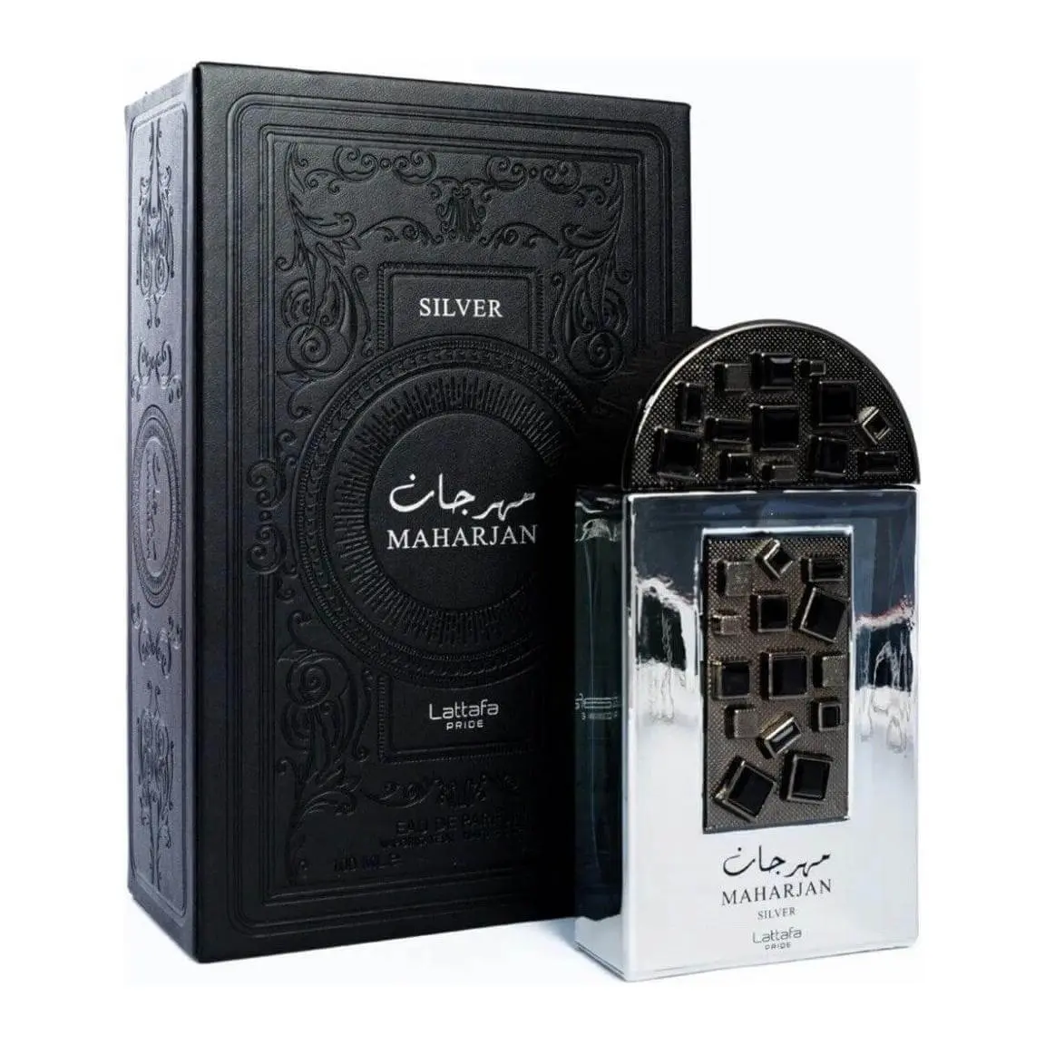 Lattafa Maharjan Silver Unisex EDP Spray - 3.4 oz/100 ml Aromatic Fresh Fragrance with Bergamot Jasmine Blend, Floral Musky Notes, Citrus Orange, Aerosol Formula, Spray Application, Musk, Citrus Orange Bergamot, Floral Musky Fragrance, Fresh Aroma