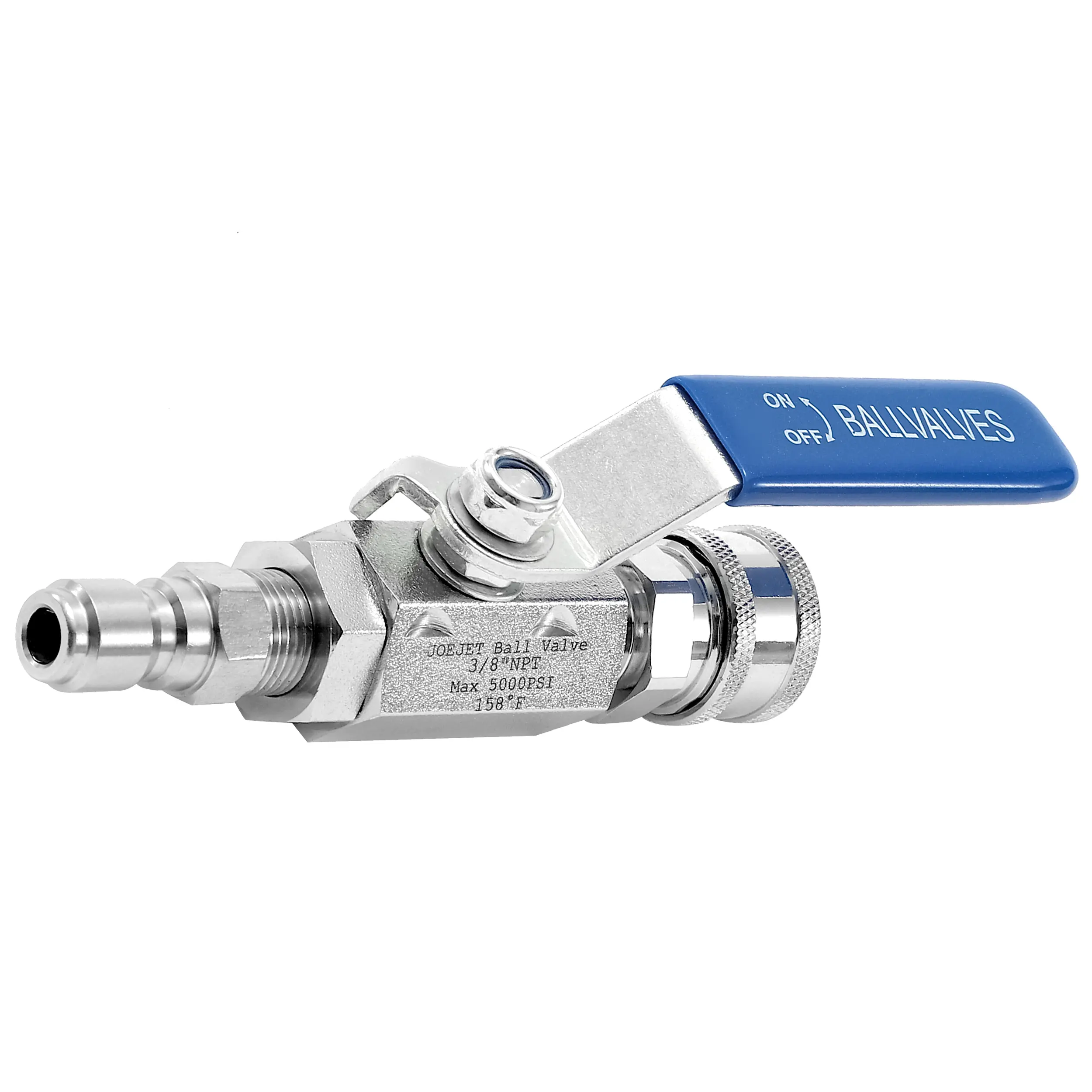 Heavy Duty Stainless Steel 3/8" Quick Connect Leak-Proof Ball Valve 1 Kit for 5000 PSI Pressure Washer Hoses - Includes Adapters, Nozzles, NPT Threads - Car Washing Use