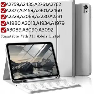 Keyboard Case for iPad Pro 11 inch (4th/3rd/2nd/1st Gen) & iPad Air 11 inch (2024/2025), Detachable Magnetic Bluetooth Keyboard with Pencil Holder, Auto Sleep/Wake Protective Folio Stand Cover