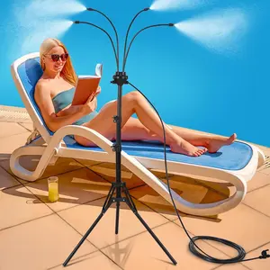 Misters for Outside Patio, Adjustable 5.25FT Standing Mister with 26.5FT Water  Line, Portable Outdoor Misters for Cooling Patio, Backyard, Garden, Pool & BBQ, Water Play & Tanning