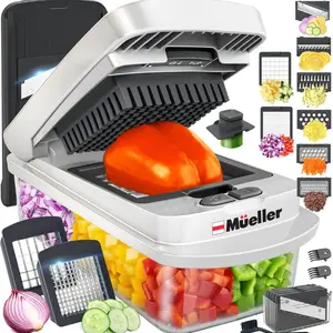 Mueller Pro-Series 10-in-1 Vegetable Chopper & Mandoline Slicer – The Original 8-Blade Food Cutter with Container – Heavy-Duty Onion Chopper & Kitchen Essential