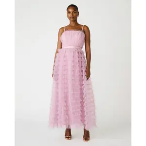 Steve Madden TIERED TULLE GOWN DAWN PINK