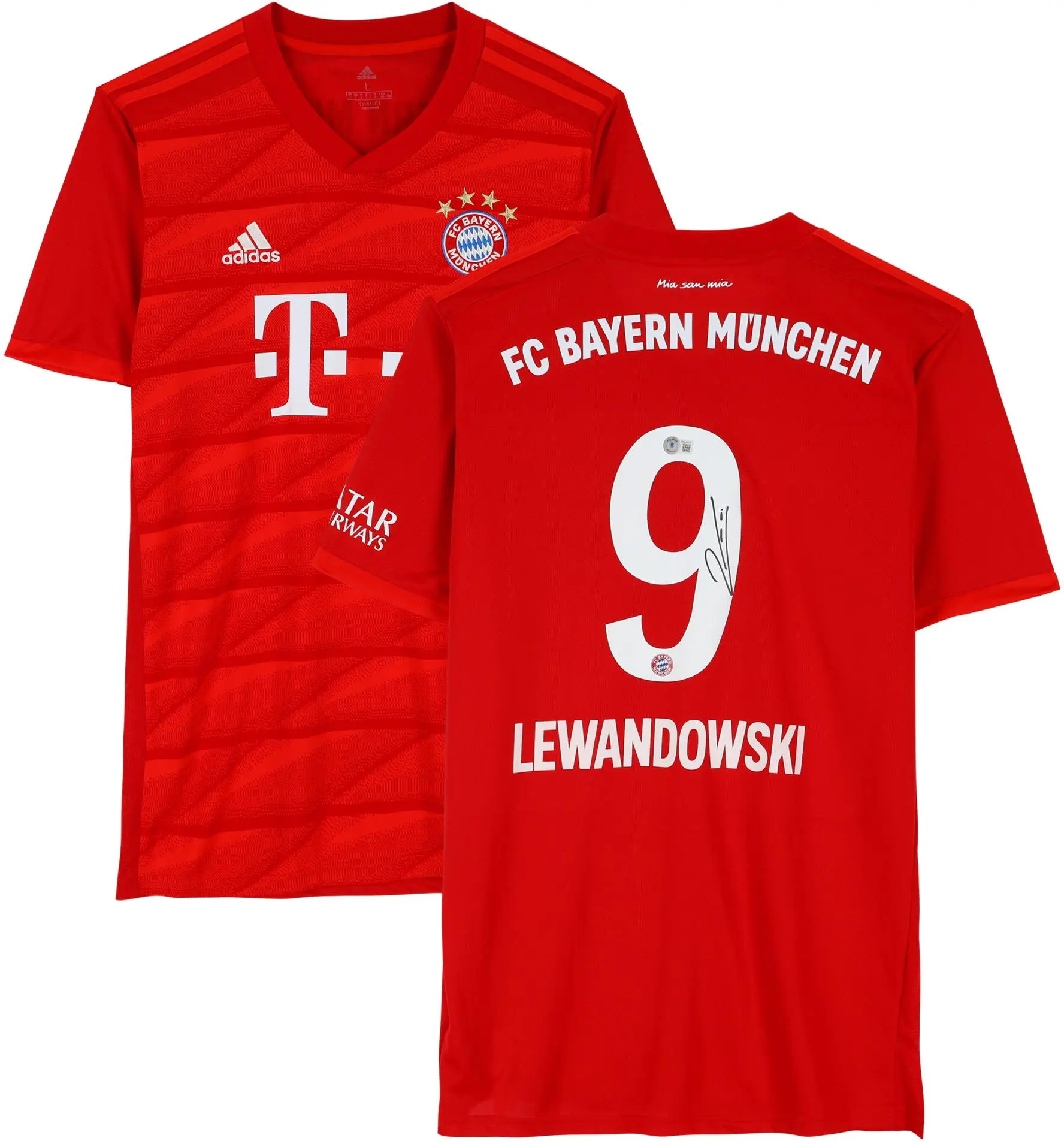 Robert Lewandowski Bayern Munich Autographed Adidas 2019 -2020 Red Jersey - Fanatics Authentic Certified